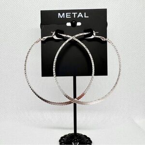 Metal Mulisha Shimmering Silver Hoop Earrings